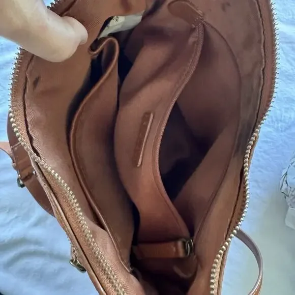 STEVEN Steve Madden 100% Pebbled Leather Crossbody Bag Brown - Picture 6 of 13